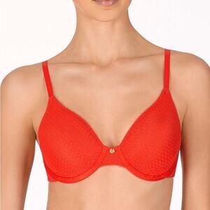Natori Paradox Geometric Lace Bra in Red